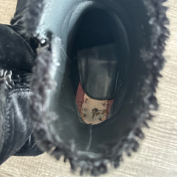 Stuart Weitzman On The Fringe Black Ankle Boots Block Heel Booties Womens Size 9 - Picture 12 of 15